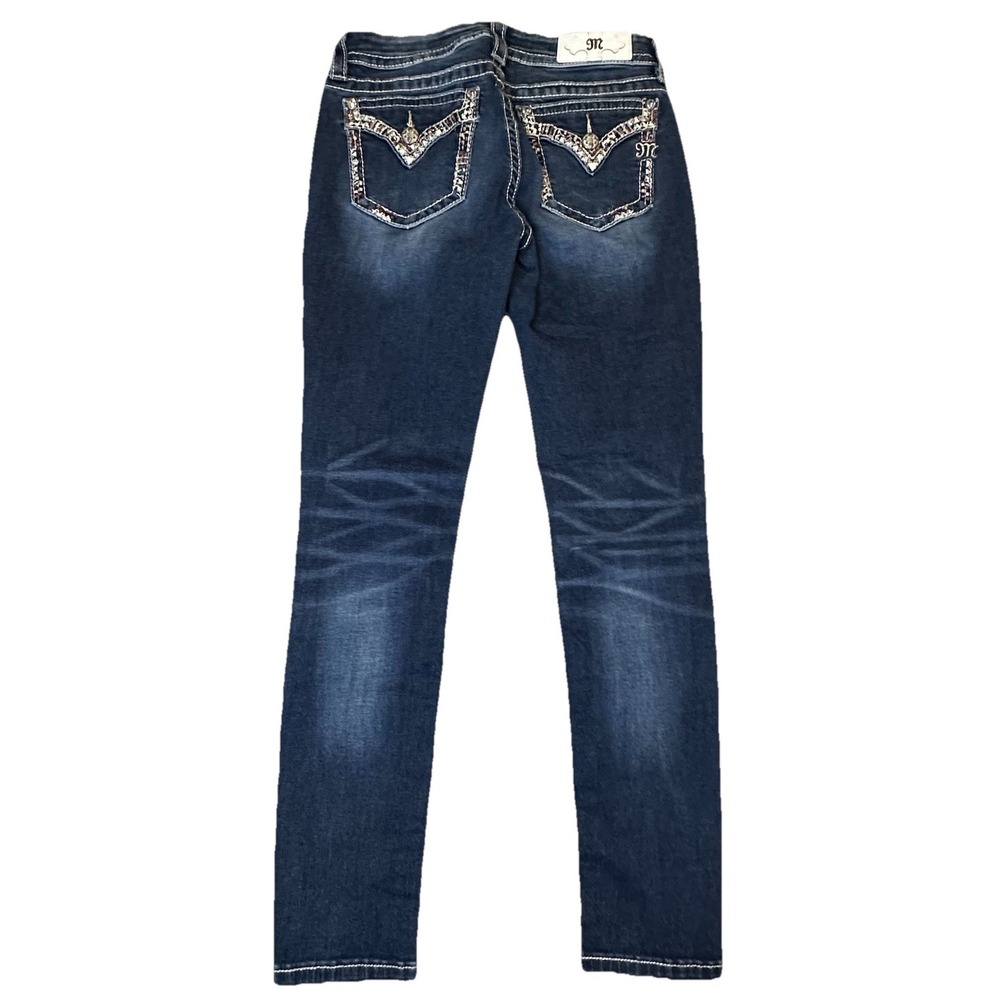 Miss Me Women's Mid Rise Embroided Skinny Jeans Size 29 - Picture 6 of 8